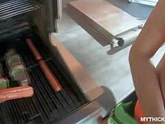 Spicy Latina Teen Rides Monster Cock Hardcore Outdoors During BBQ Fuck