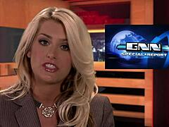 Bridgette B and Natasha Marley in fishnet garter foursome with blowjobs and riding