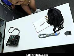 Teen shoplifter begs guard! Bent over fucked doggystyle cowgirl!