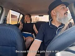 Naked Uber Rider Blowjobs And Licks Pussy