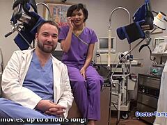 Damn, Jackie Banes' pierced pussy moans in latex police humiliation!