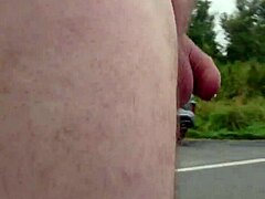 german fatty flashes small cock feet outdoors barefoot exhibitionist