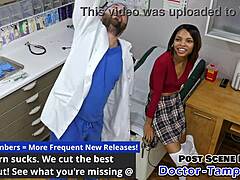 doctor tampa shames ebony cheerleader solana in deep exam