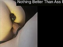 goth milf teases her huge ass with buttplug in intense anal play session