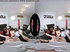 public survey spins into brunette threesome anal licking outdoors