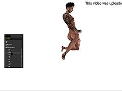 black cartoon man standing squatting lying hardcore