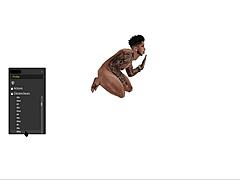 black cartoon man standing squatting lying hardcore