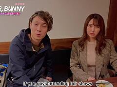 couple plays bunny challenge game kissing big tits in public toilet 🐰💋