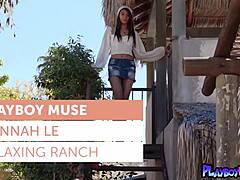 Petite Asian MILF Hannah Le Strips Naked Cowgirl-Style at Ranch!