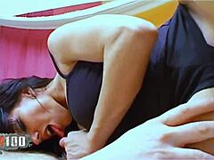 gigi love's huge tits bounce as she gets pounded hard on the bed