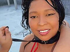 submissive latina milf rooftop dominated facial blowjob golden shower