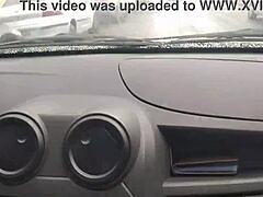 Uber ride turns wild as neighbor's wife deepthroats swallows cum in car