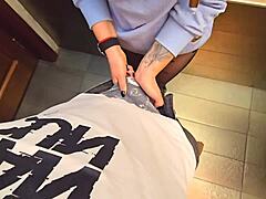 stranger CUMSHOT fills my pantyhose in restaurant toilet