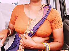 Indian maid's emotional car sex dirty telugu talk pissing passion