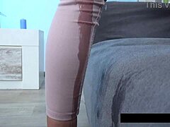 she pisses right through her pants