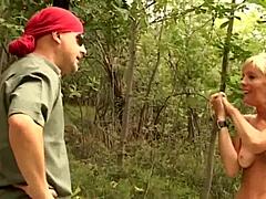 Italian Milf Moans as Two Cocks Pound Her Outdoor Pussy