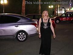 busty gilf mariaold sways stripping in stockings gracefully