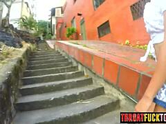 marcela deepthroats big white dick perfect latina ass