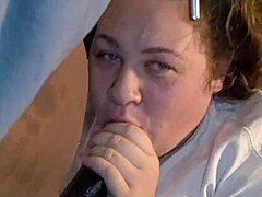 Bam's Super Sloppy Deepthroat Gobbling on Big Black Monster Cock Ends in Wet Facial Cum Covered Tits