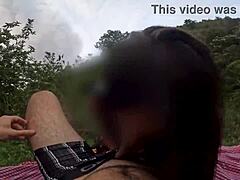 sexy dress friend picnic turns homemade cowgirl ride on my cock outdoors