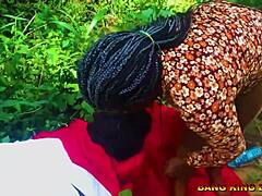 Sweet Petite Ebony Milf Takes Big Cock Doggystyle Outdoors Homemade