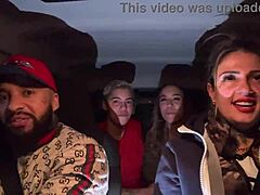 uber babe grabs lesbian couple at airport for car orgy 🔥👅💦