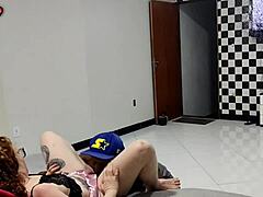 whoa, this novinha surprised her tv-fixing boyfriend with her tight little ass!