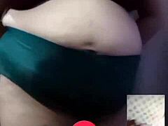 Chubby Indian mommy strips and plays on webcam