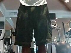 her athletic roommate hits the dorm gym for a solo fitness workout looking pretty