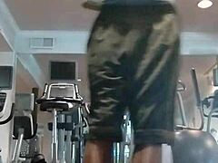 her athletic roommate hits the dorm gym for a solo fitness workout looking pretty