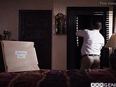 Ariel X swallows big dick before hardcore anal pounding?