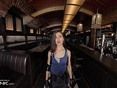 jill valentine, moan as brunette pussy rides monster cock in resident evil vr cosplay!