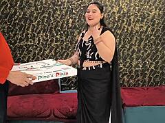 Pizza Guy Pounds Indian Lady's Big Tits Free!