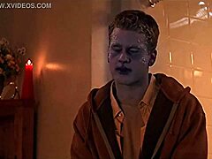 tania saulnier steps into the steamy shower nude blonde bathing sexy scene