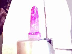 Kandi's Ass Worship Craves Thick Purple Dildo Pounding in Fishnets and Heels