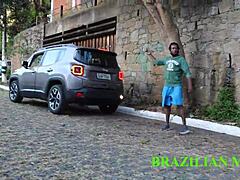 Handyman Fucks Mature Boss on Street in Red Sheer