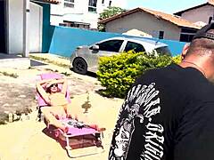 waited for hubby to leave then fucked pool boy full in red sheer outfit