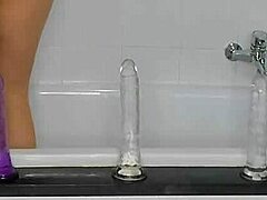 Skinny Lola Spice Stretches Perfect Ass with Massive Dildos