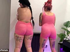 Whoa huge boobs jumping tits belly ass shaking!