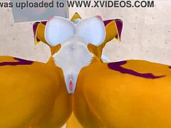 renamon stretches furry body in steamy nsfw workout rhythm