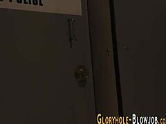 hey watch this busty slut stroke and suck that massive black cock at the gloryhole until facial explosion