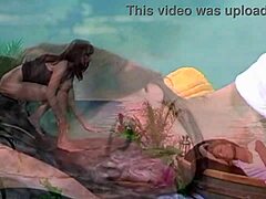 Wanna see this brunette's tight pussy stretched by massive costume toy?