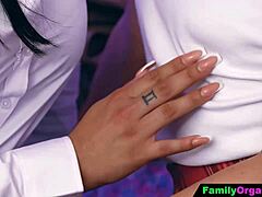 daddies fill schoolgirl steps' tight pussies in wild family creampie orgy