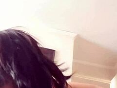 stepmom in lingerie tempts me until i explode cum all over her fat latina bbw tits