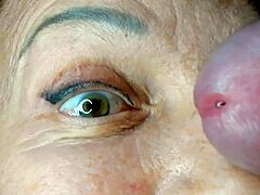 Milf Eyes Covered in Extreme Close-Up Cumshot Orgasm