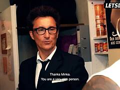 Big Tits Barbara Bieber Seduced by Old Businessman in Horny Hostel Fuck