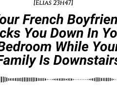 French Boyfriend Pounds You Hard While Family's Downstairs Creampie