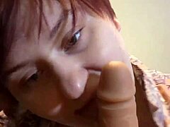 Chubby slut rides huge dildo shaking juicy ass!