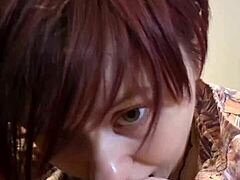 Chubby slut rides huge dildo shaking juicy ass!