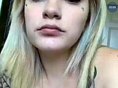 blonde teen big tits ass shakes topless on cam